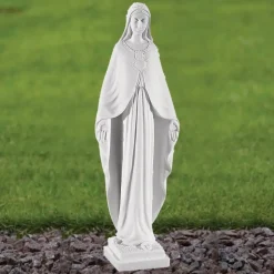 Virgin Mary 35cm Marble Resin Garden Statue
