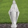 Virgin Mary 28cm Marble Resin Garden Statue