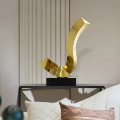 Vivid Edge 65cm Gold Metal Indoor Sculpture