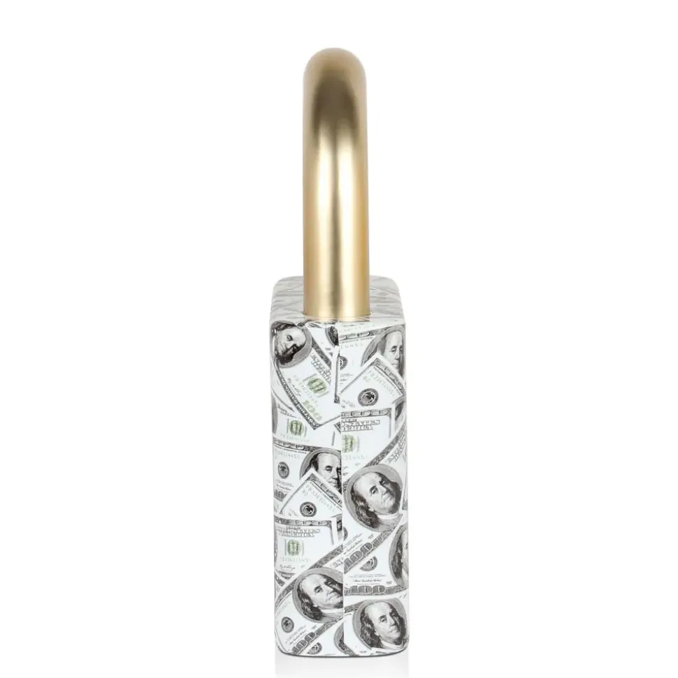 Wealth Padlock 38cm Gold Resin Indoor Sculpture