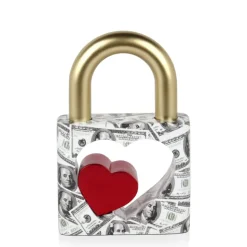 Wealth Padlock 28cm Gold Resin Indoor Sculpture