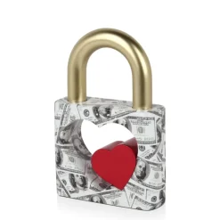Wealth Padlock 28cm Gold Resin Indoor Sculpture