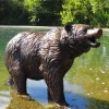 Wild Bear Cub Bronze Metal Garden Statue