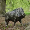 Wild Boar Life-Size Bronze Metal Garden Statue
