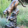 Wild Cougar Bronze Metal Garden Statue