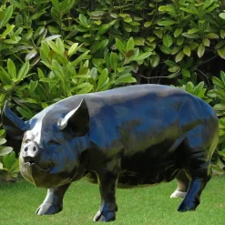 Wild Pig Bronze Metal Garden Statue