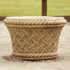 Woven Plant Pot Bathstone Stone Garden Planter