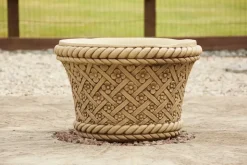 Woven Plant Pot Bathstone Stone Garden Planter