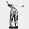 Zen Golf 86cm Silver Metal Indoor Sculpture