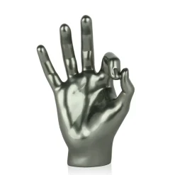 Zen Hand 27cm Anthracite Resin Indoor Sculpture
